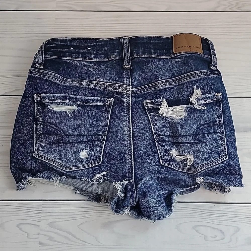 American Eagle Outfitters next level stretch shortie shorts denim Women's Size 0